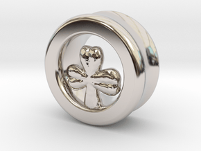 Shamrock Gauge, 1" in Rhodium Plated Brass