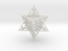 Sierpinski Merkaba V  in White Natural TPE (SLS)