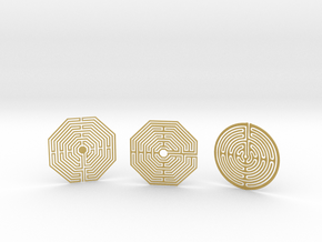 3 Maze Coasters in Tan Fine Detail Plastic