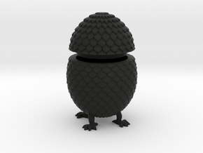Dragon Egg Box in Black Smooth Versatile Plastic