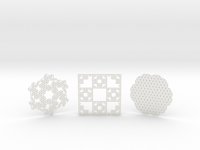 3 Geometric Coasters in Natural Full Color Nylon 12 (MJF)