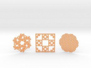 3 Geometric Coasters in Orange Smooth Versatile Plastic