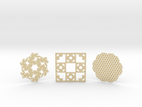 3 Geometric Coasters in Tan Fine Detail Plastic