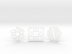 3 Geometric Coasters in Clear Ultra Fine Detail Plastic