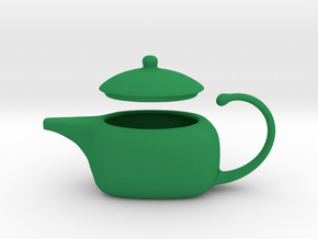 Decorative Teapot in Green Smooth Versatile Plastic