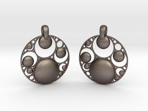 Apo Earrings in Polished Bronzed-Silver Steel
