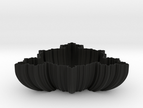 Fractal Bowl in Black Smooth Versatile Plastic