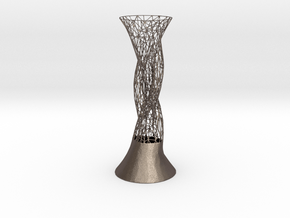 Vase WH1457 in Polished Bronzed-Silver Steel