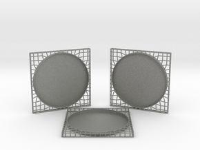 3 Semiwire Coasters in Gray PA12 Glass Beads