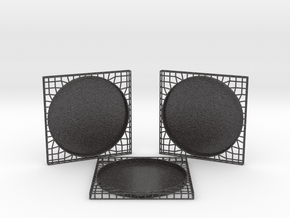 3 Semiwire Coasters in Dark Gray PA12 Glass Beads