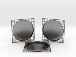 3 Semiwire Coasters in Processed Stainless Steel 316L (BJT)