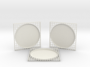 3 Semiwire Coasters in White Natural TPE (SLS)