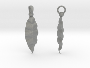 Fractal Leaves Earrings in Gray PA12 Glass Beads