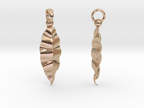 Fractal Leaves Earrings in 9K Rose Gold 