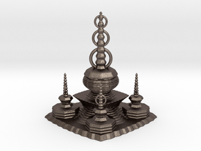 Pagoda in Polished Bronzed-Silver Steel