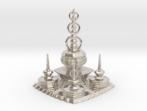 Pagoda in Rhodium Plated Brass