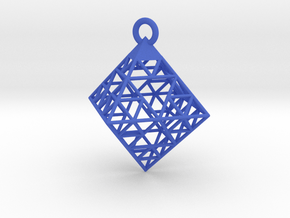 Wire Sierpinski Octahedron Pendant in Blue Smooth Versatile Plastic