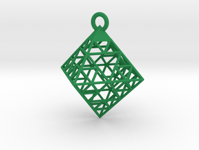 Wire Sierpinski Octahedron Pendant in Green Smooth Versatile Plastic