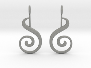 Spiral Earrings in Gray PA12 Glass Beads
