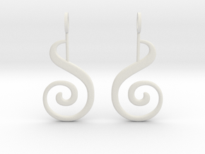 Spiral Earrings in White Natural TPE (SLS)