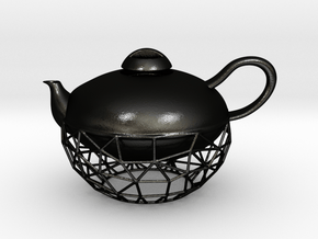 Decorative Teapot in Matte Black Steel