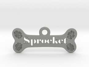 Customizable Dog Pendant in Gray PA12 Glass Beads