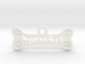 Customizable Dog Pendant in White Smooth Versatile Plastic