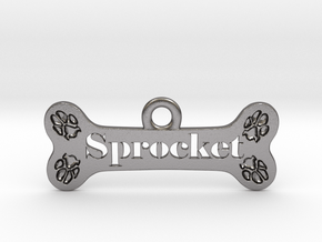 Customizable Dog Pendant in Processed Stainless Steel 316L (BJT)