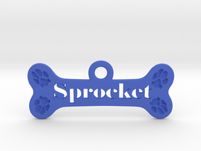 Customizable Dog Pendant in Blue Smooth Versatile Plastic
