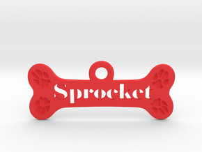 Customizable Dog Pendant in Red Smooth Versatile Plastic