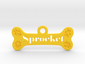 Customizable Dog Pendant in Yellow Smooth Versatile Plastic