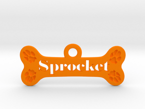 Customizable Dog Pendant in Orange Smooth Versatile Plastic
