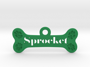 Customizable Dog Pendant in Green Smooth Versatile Plastic