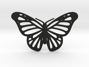 Butterfly Pendant in Black Smooth Versatile Plastic