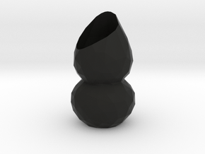 Vase 1324Low in Black Smooth PA12