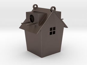 Birdhouse  in Polished Bronzed-Silver Steel