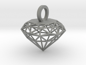 Wire Diamond Pendant in Gray PA12 Glass Beads