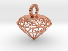 Wire Diamond Pendant in Polished Copper