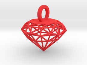 Wire Diamond Pendant in Red Smooth Versatile Plastic