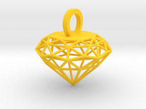 Wire Diamond Pendant in Yellow Smooth Versatile Plastic