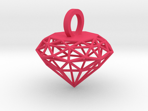 Wire Diamond Pendant in Pink Smooth Versatile Plastic