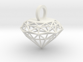 Wire Diamond Pendant in White Natural TPE (SLS)