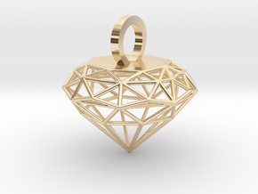 Wire Diamond Pendant in 9K Yellow Gold 