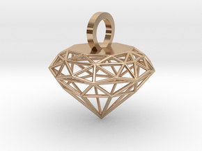 Wire Diamond Pendant in 9K Rose Gold 