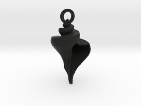 Shell Pendant in Black Smooth PA12