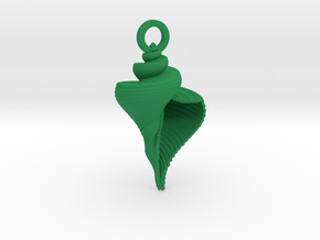 Shell Pendant in Green Smooth Versatile Plastic