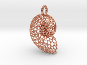 Voronoi Shell Pendant in Natural Copper