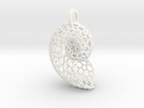 Voronoi Shell Pendant in White Smooth Versatile Plastic