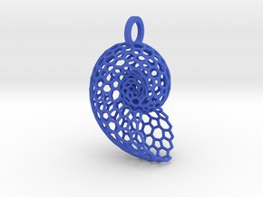 Voronoi Shell Pendant in Blue Smooth Versatile Plastic