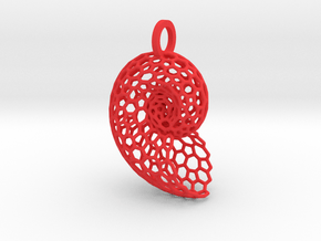 Voronoi Shell Pendant in Red Smooth Versatile Plastic